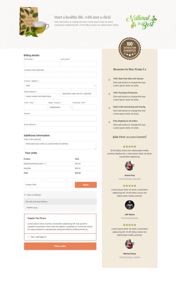 Checkout Page