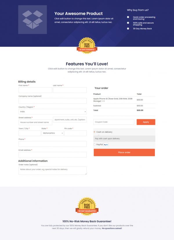 Checkout Page