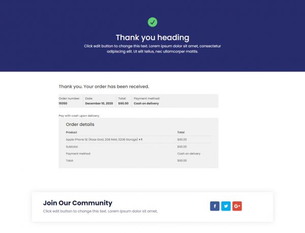 Thank You Page