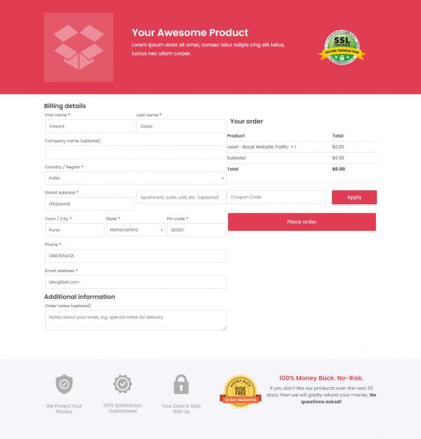 Checkout Page