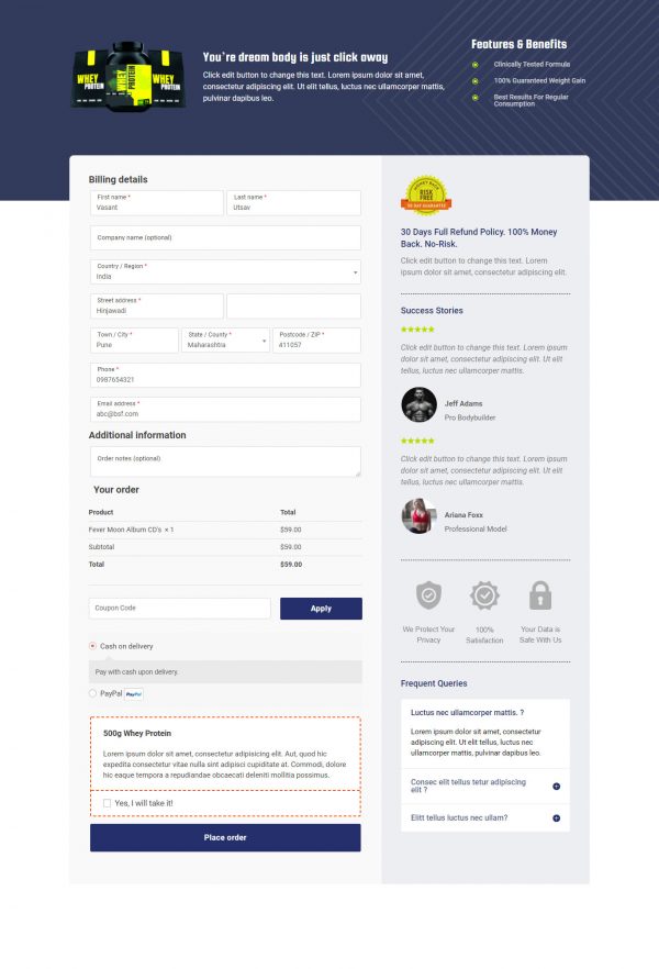 Checkout Page