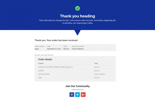 Thank You Page