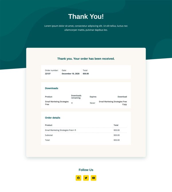 Email Marketing Thank You