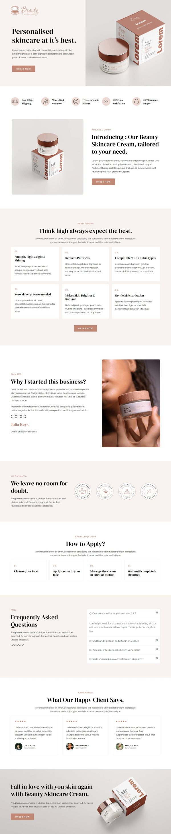Beauty Skincare Landing