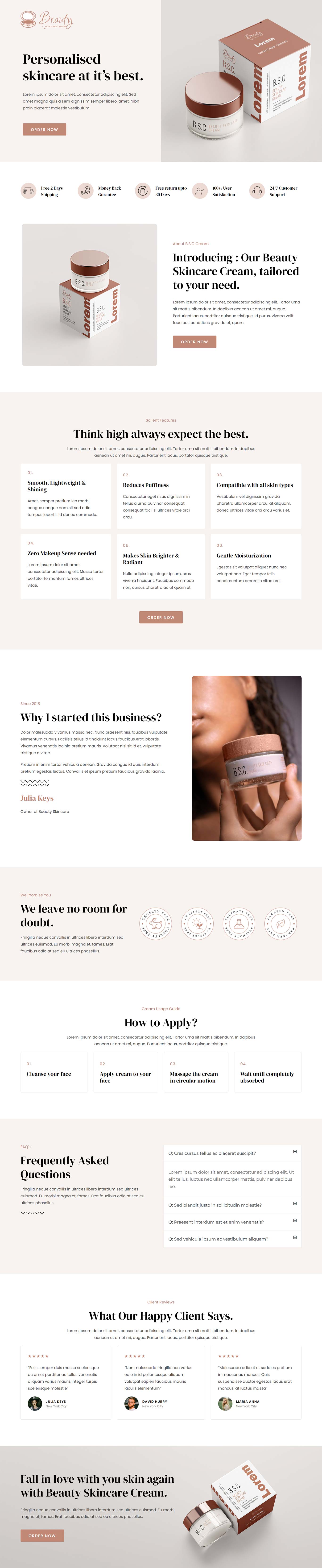 Beauty Skincare Landing