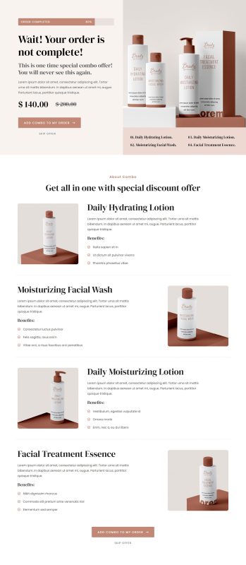 Beauty Skincare Upsell