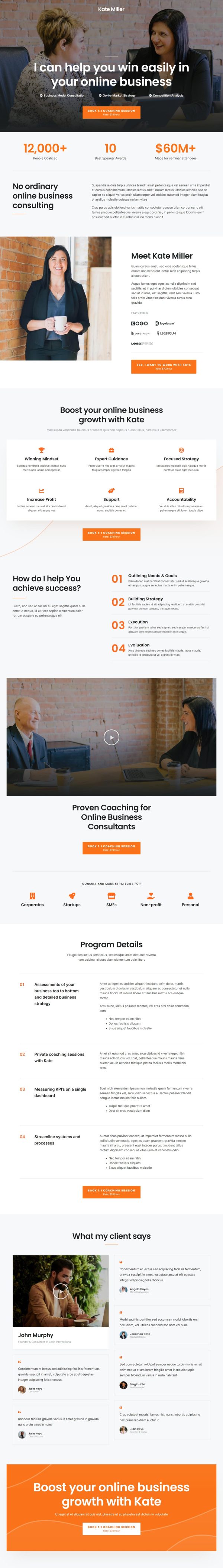 Business Coach Landing