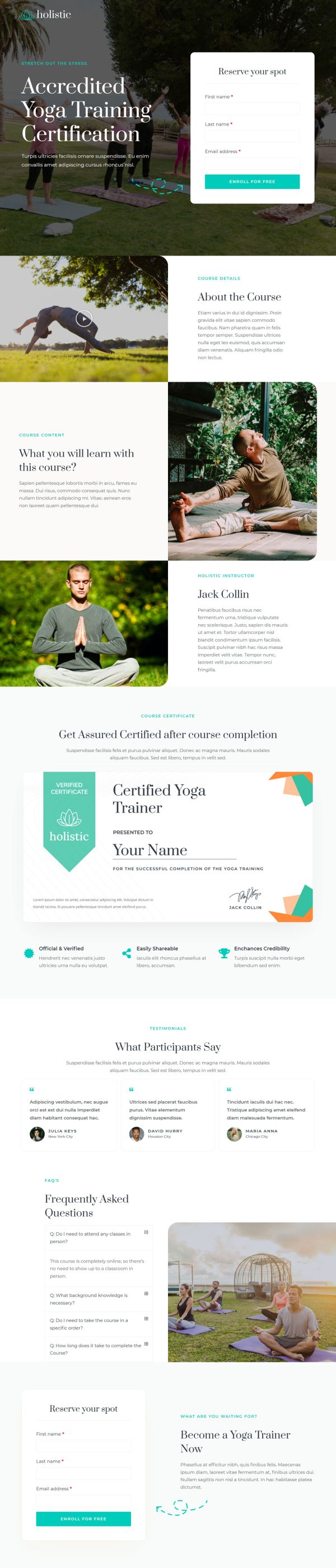 Online Yoga Course Optin