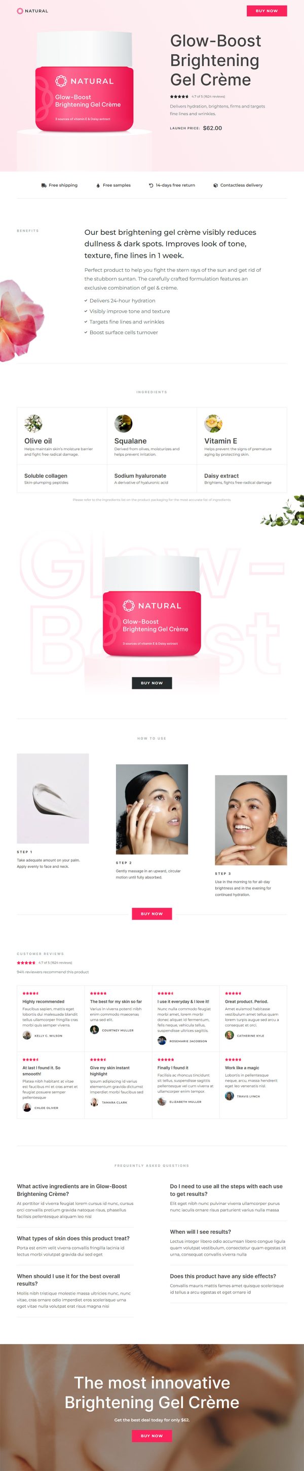 Brightening Gel Sales Landing