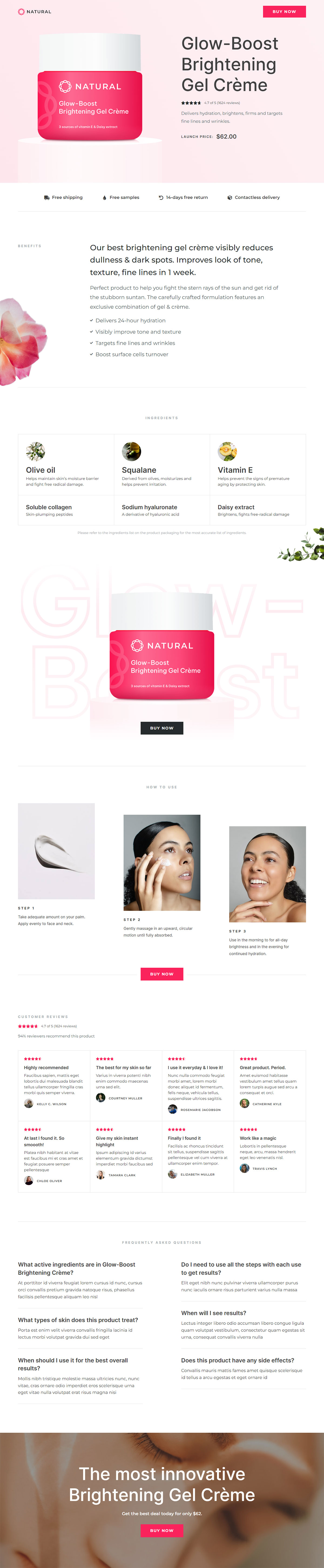 Brightening Gel Sales Landing