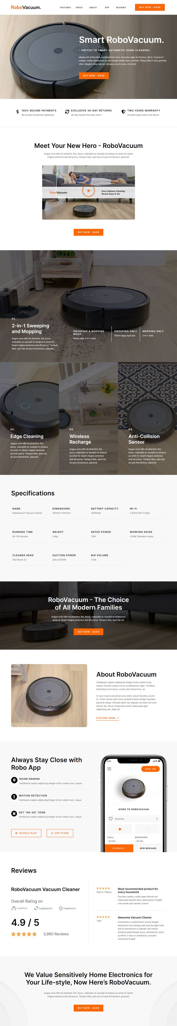 RoboVacuum Sales Landing