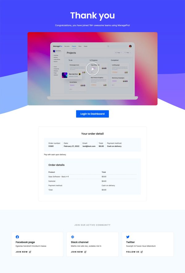 SaaS Software Thank You