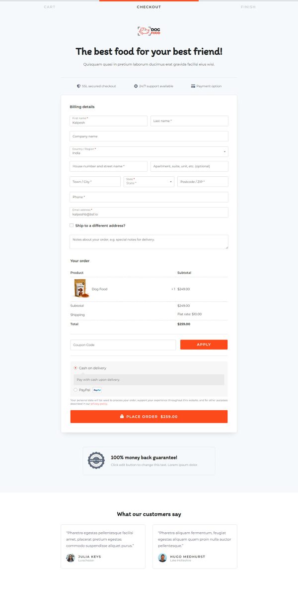 Pet Food Checkout