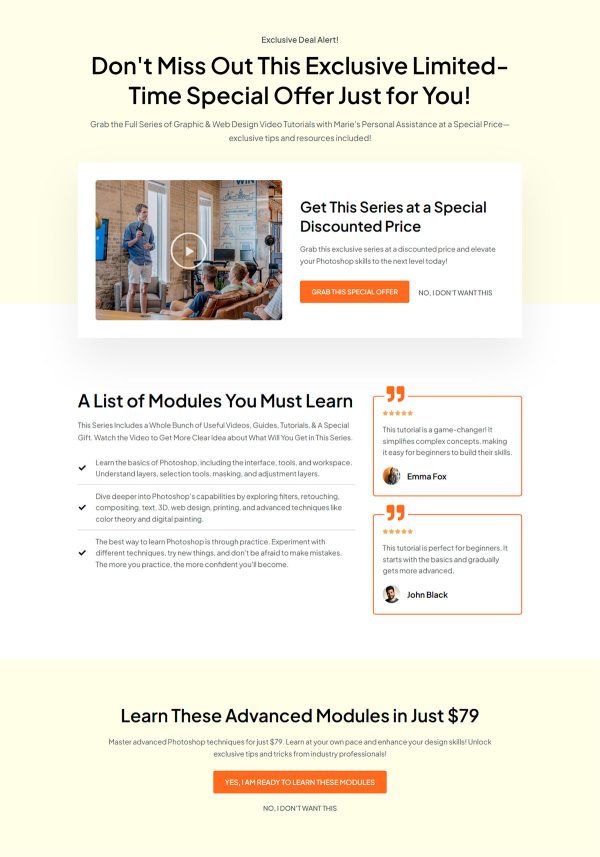 Learn Photoshop Upsell