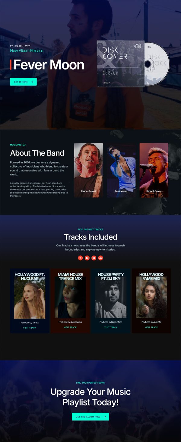 Music Album Landing Page