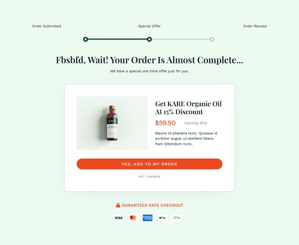 Organic Oil Upsell