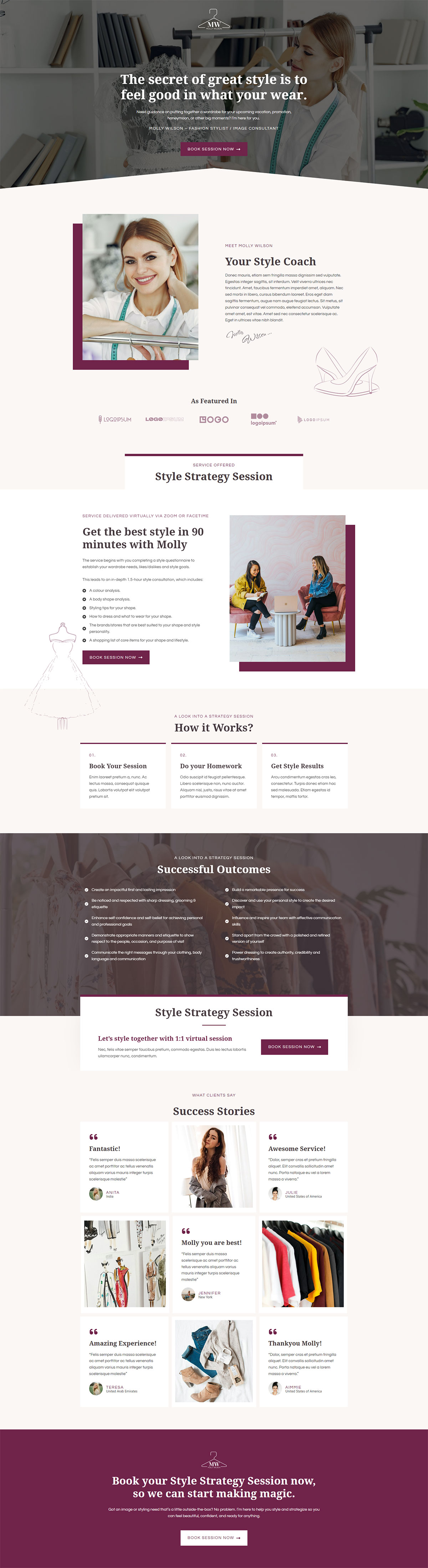 Image Consultant Sales Landing
